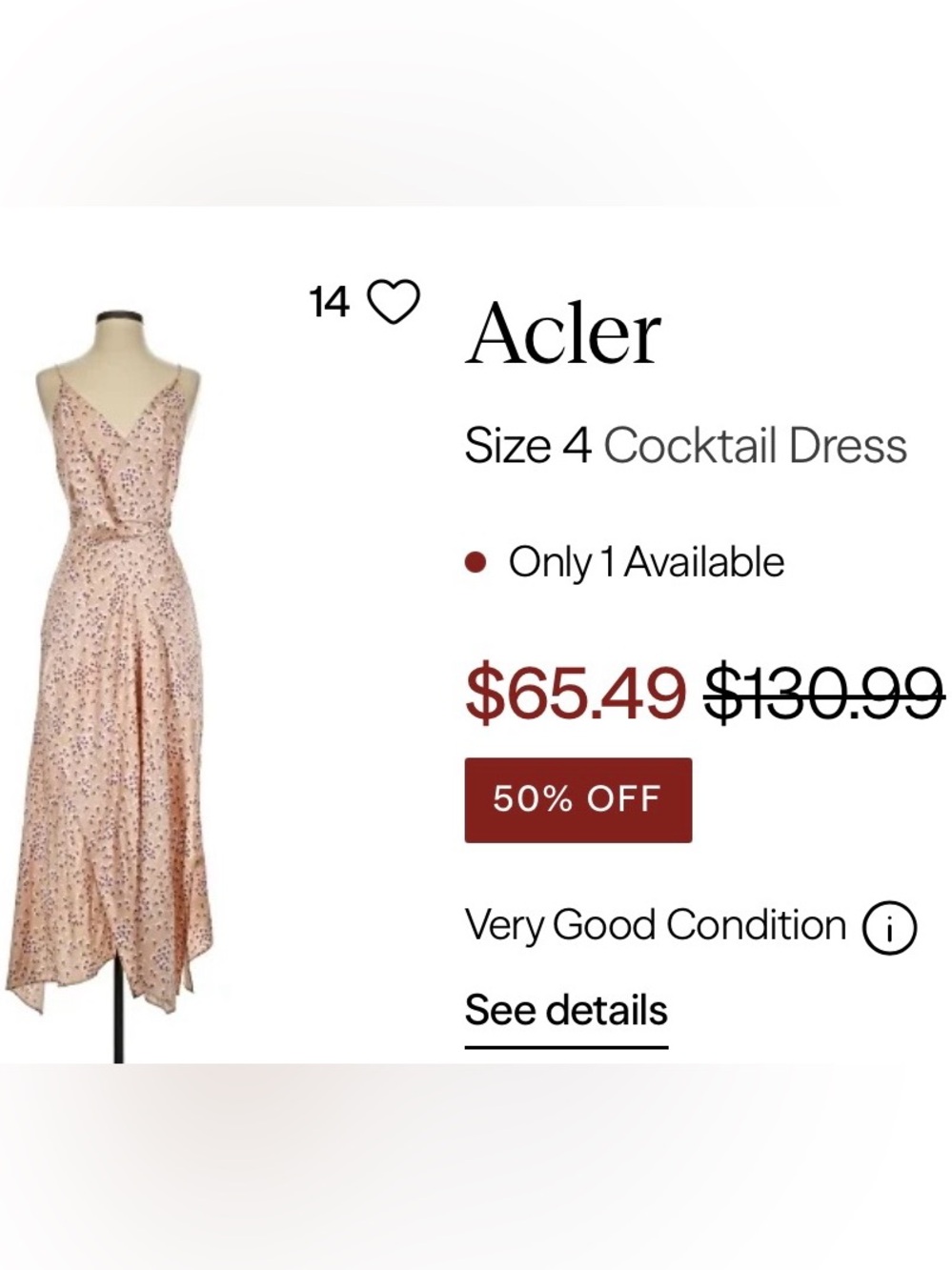 Acler Floral Midi Dress in Pink Size 4